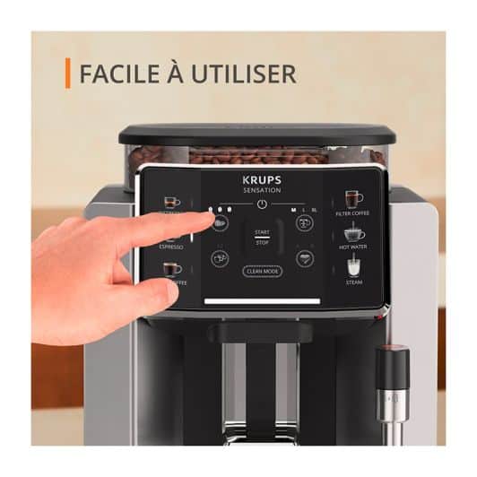 Expresso avec broyeur KRUPS YY5717FD Sensation C90 – 4 boissons café, Barista Inside, fabrication française – Image 4